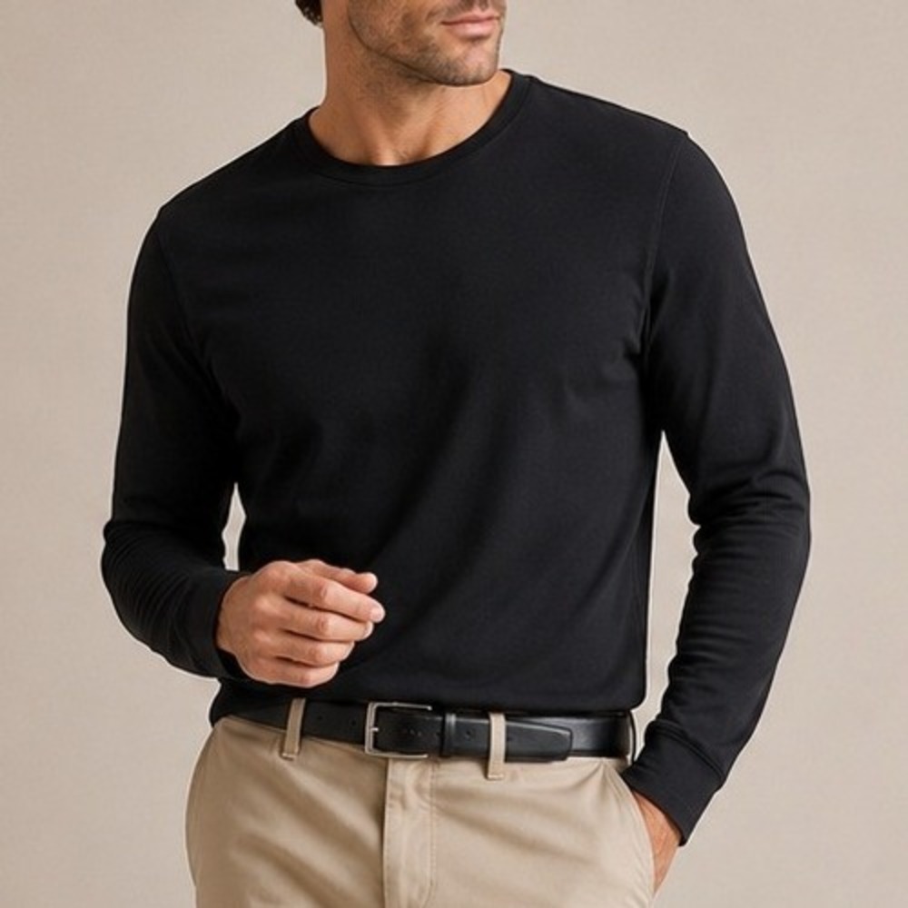 Quince‎ Long Sleeve T Shirt 100% Organic Cotton Slub Basic Trip Black Small NWOT